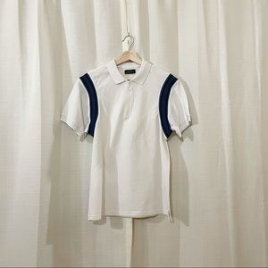 Zara Men White Polo with Blue Line Design